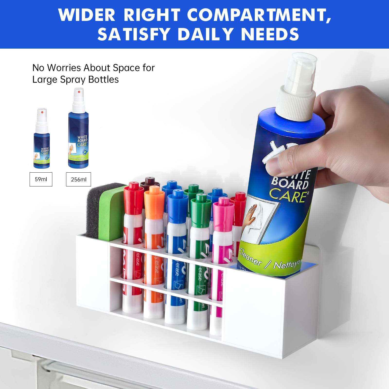 Banafich Wall Mounted Magnetic Dry Erase Marker Holder for White Board