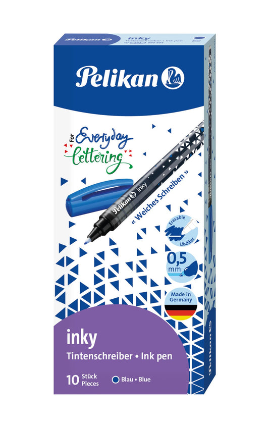 Pelikan Inky 273 Ink Pens Blue Pack of 10 in Folding Box
