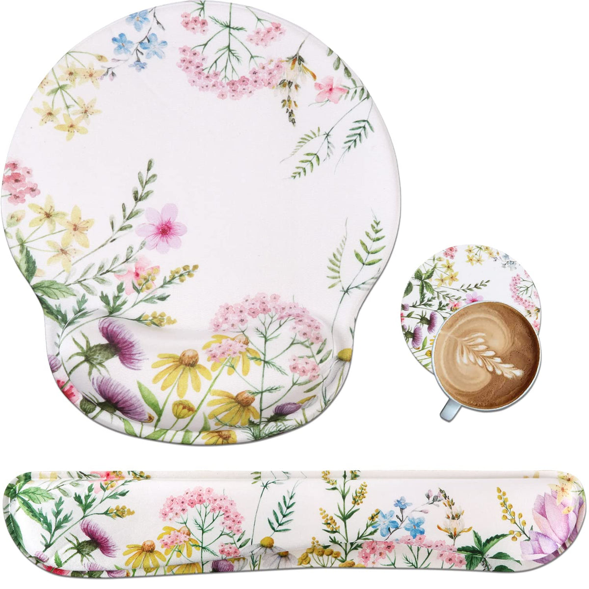 iLeadon Mouse Pad with Wrist Support Keyboard Wrist Rest Set, Ergonomic
