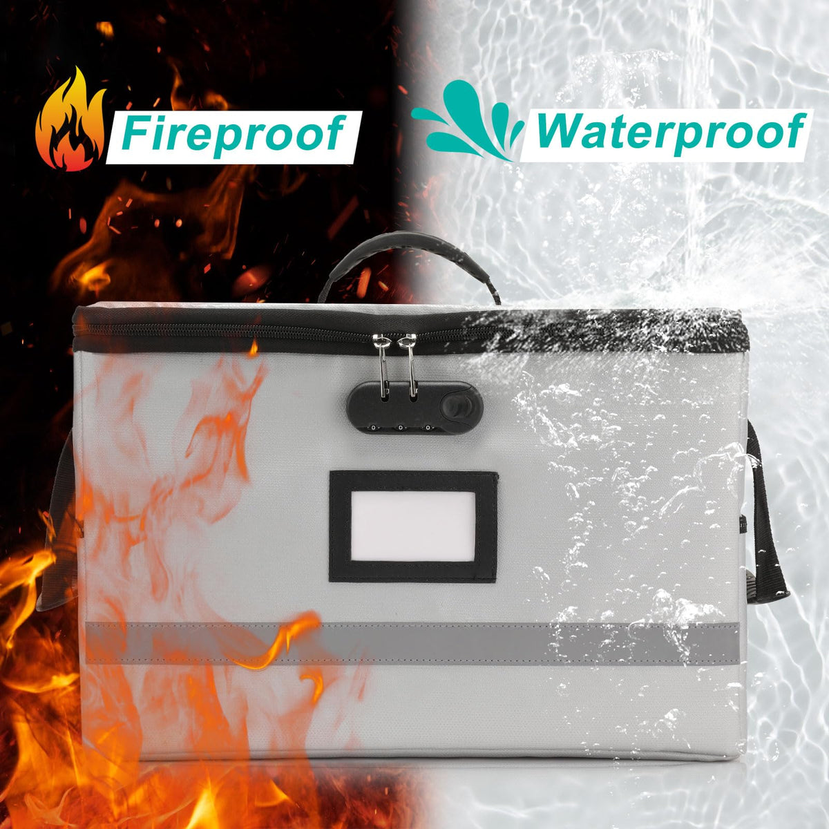 EXLIFBAG Fireproof File Organizer with Lock, 1 Layer