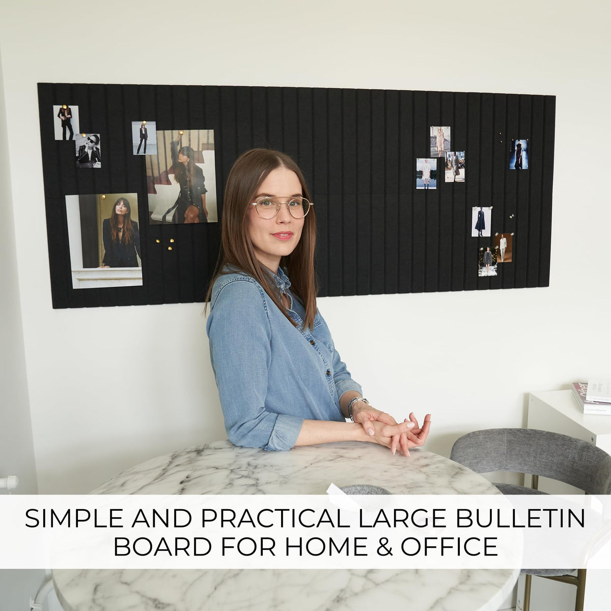 Large Felt Bulletin Board - Stylish 35 x 47 Inch Cork Board Alternative