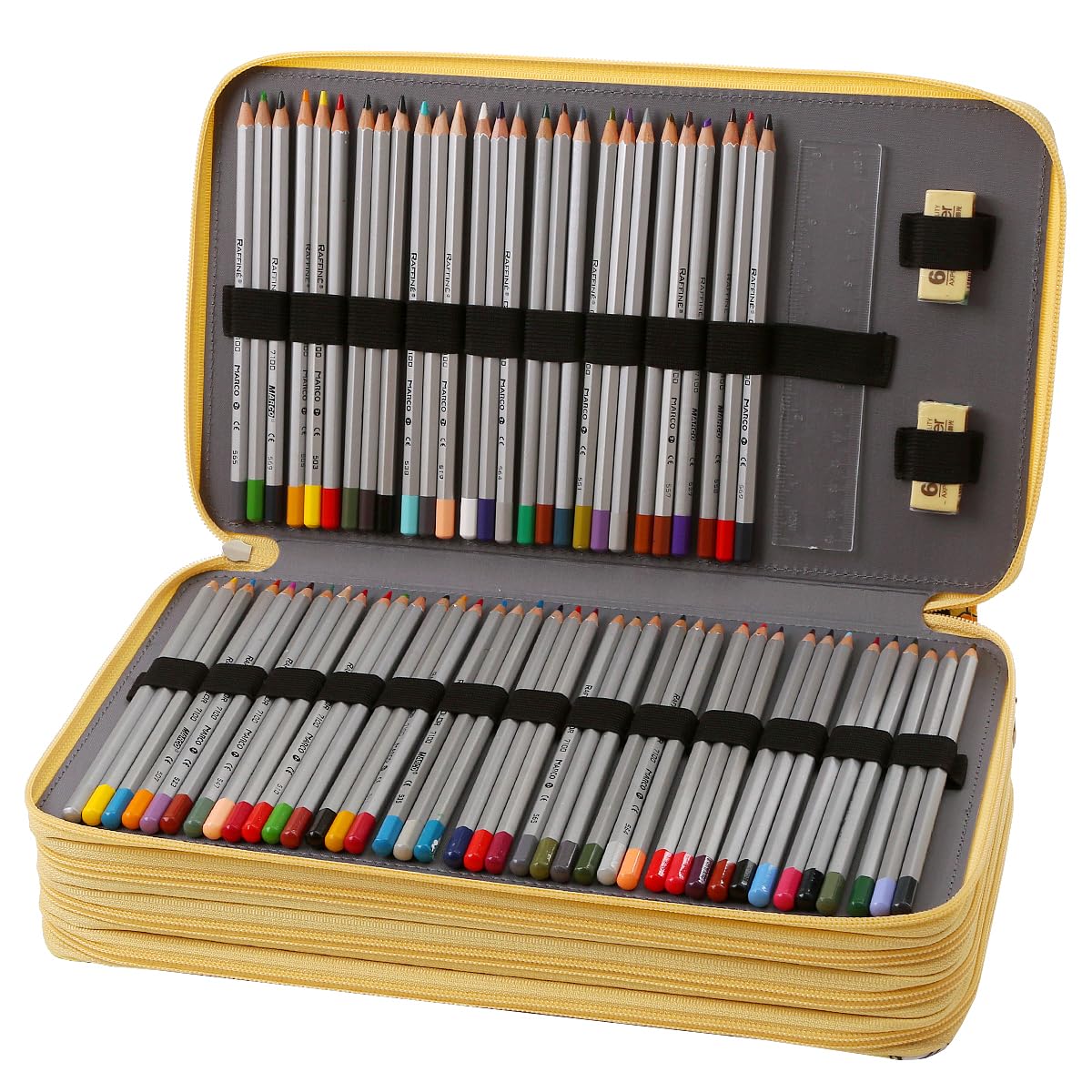 Lbxgap Portable Colored Printing Pattern Pencil Case Holds 300 pcs Pencils Bag Organizer with Handy
