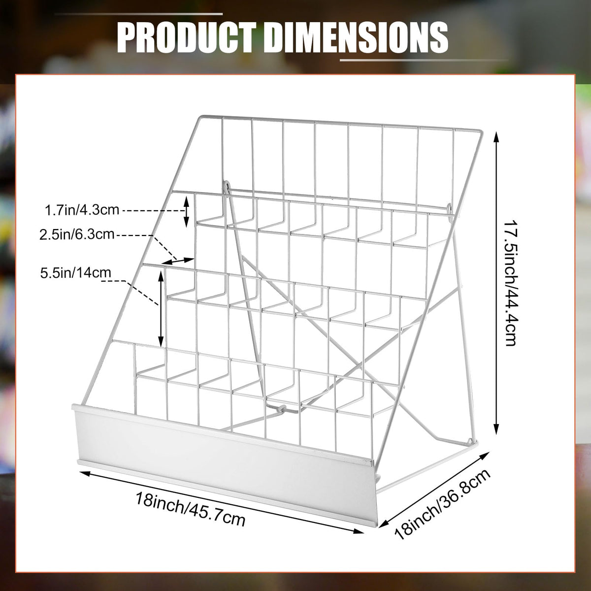 Sintuff Book Display Rack 4-tiered Stand 18" Comic Book Display Rack, White