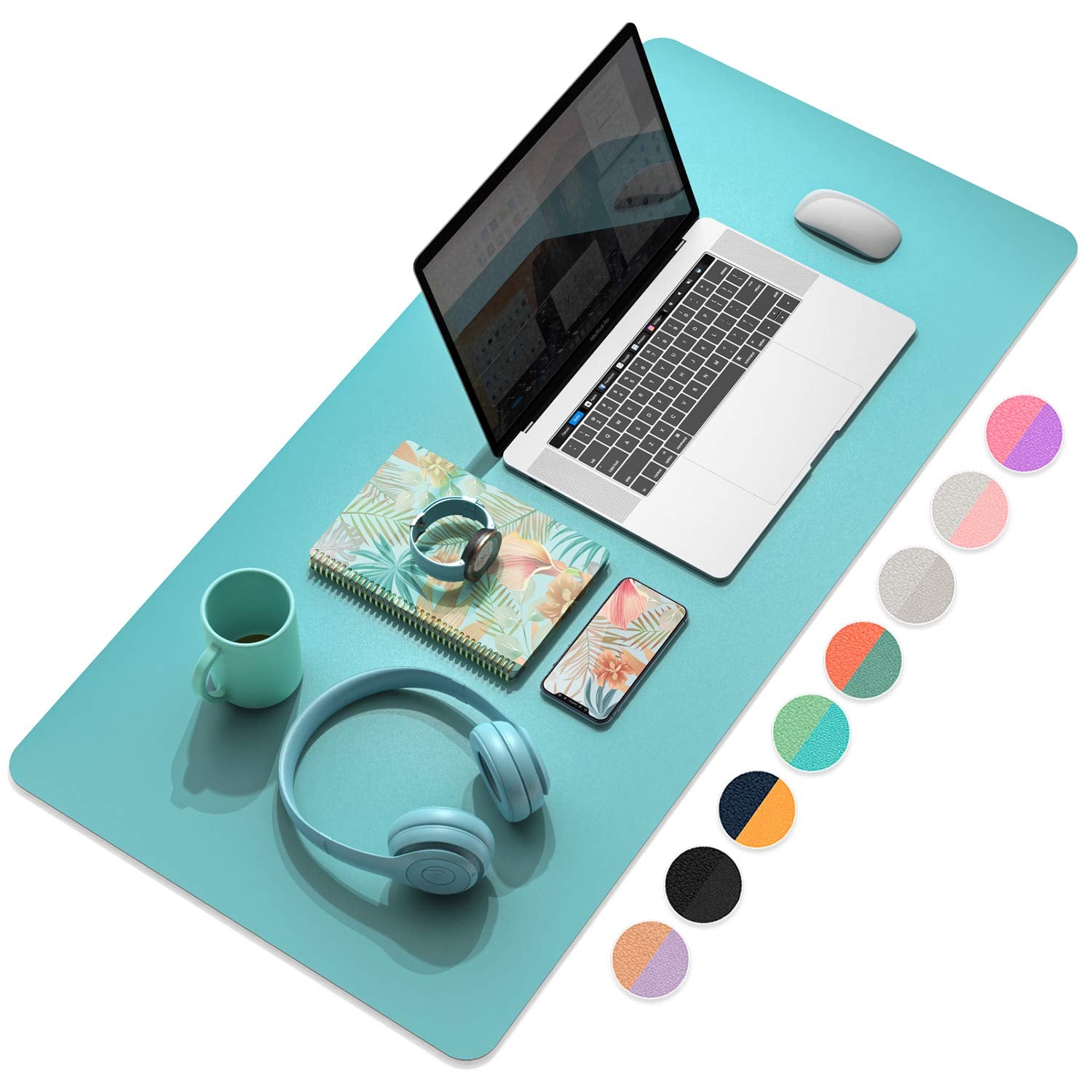 YSAGI Dual-Sided Desk Pad Protector, Desk Mat with Non-Slip - Waterproof PU Leather Office Desk