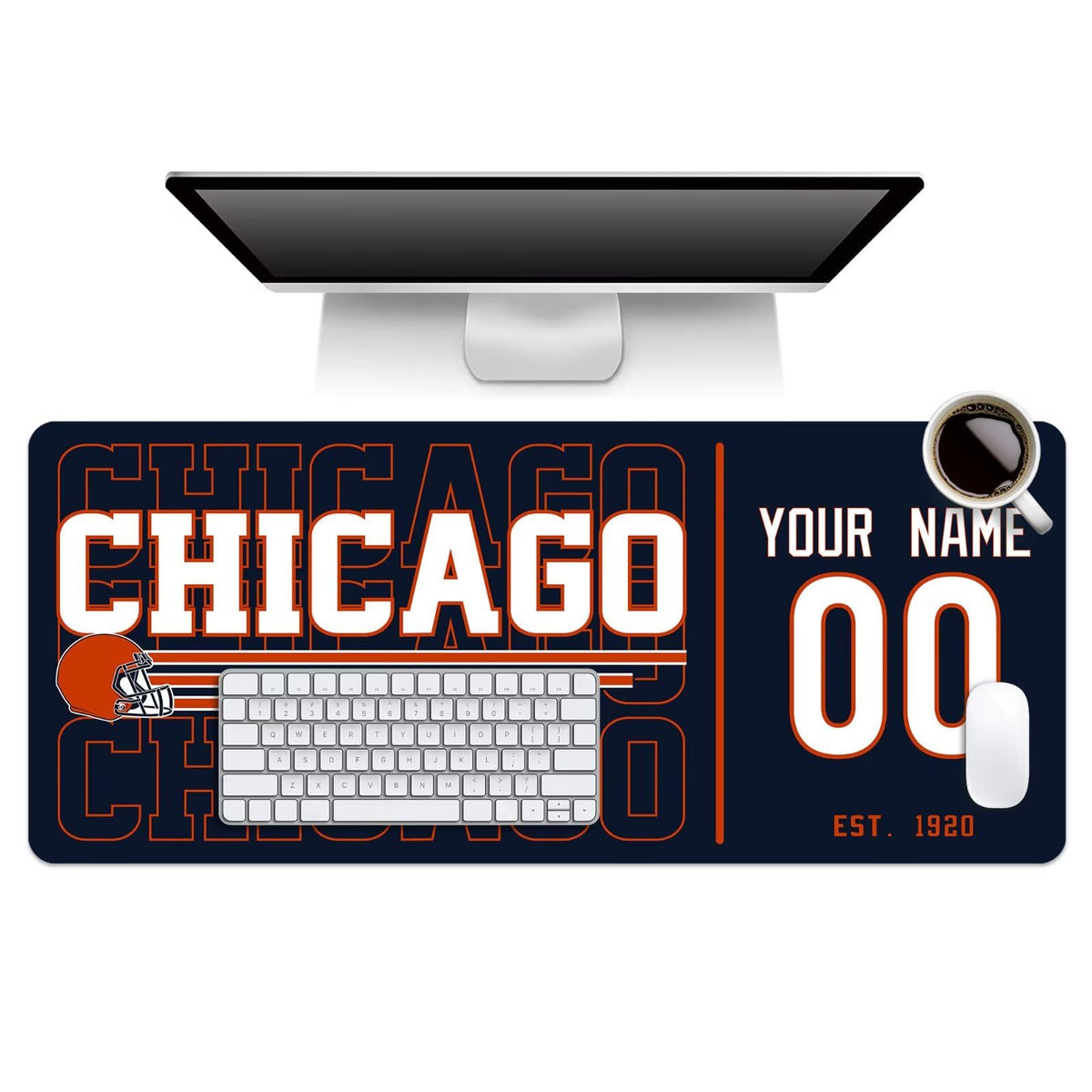 ANTKING Chicago Mouse Pad Custom Name and Number Desk Pad for Men Women Youth Gifts