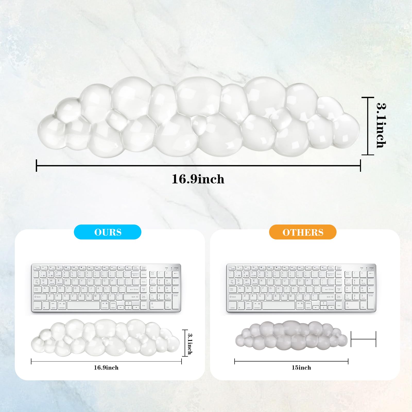 Gel Cloud Keyboard Wrist Rest, Cute Wrist Support and Arm Support Keyboard Rest for Keyboard Typing