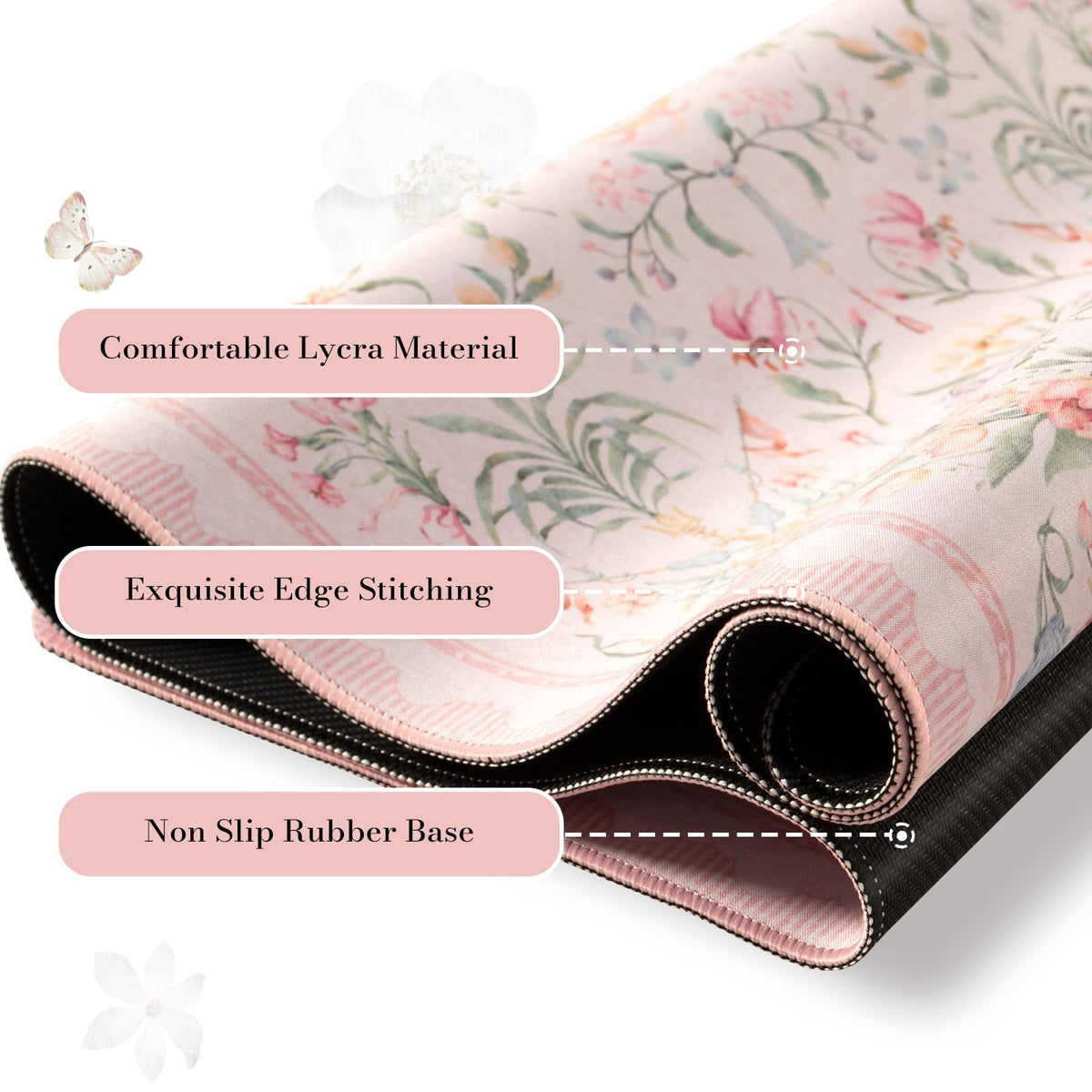 HAOCOO Pink Desk Cover Mat, 35.4" x 15.7" Computer Mat for Home Accessories