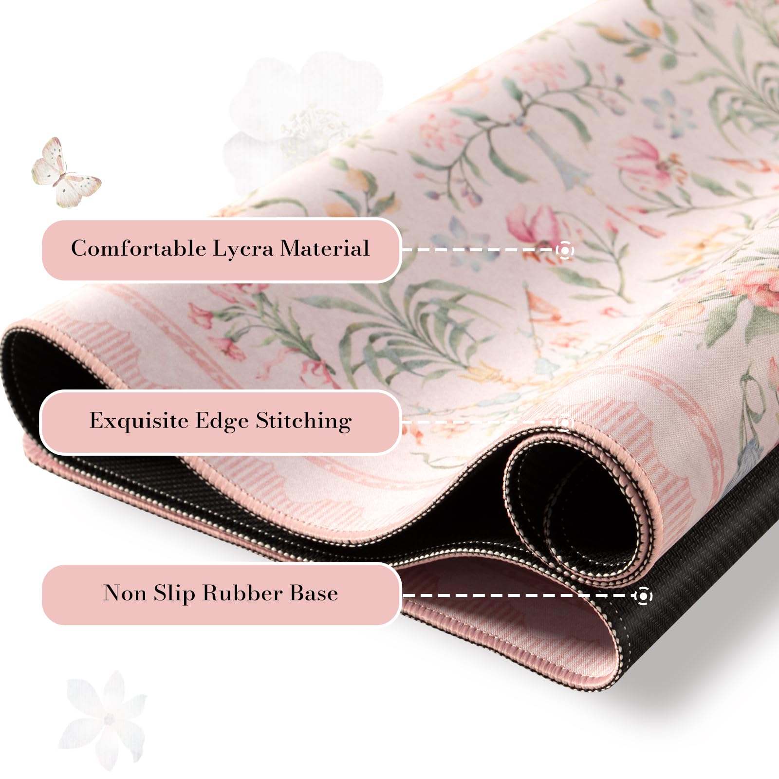 HAOCOO Pink Desk Cover Mat, 35.4" x 15.7" Computer Mat for Home Accessories