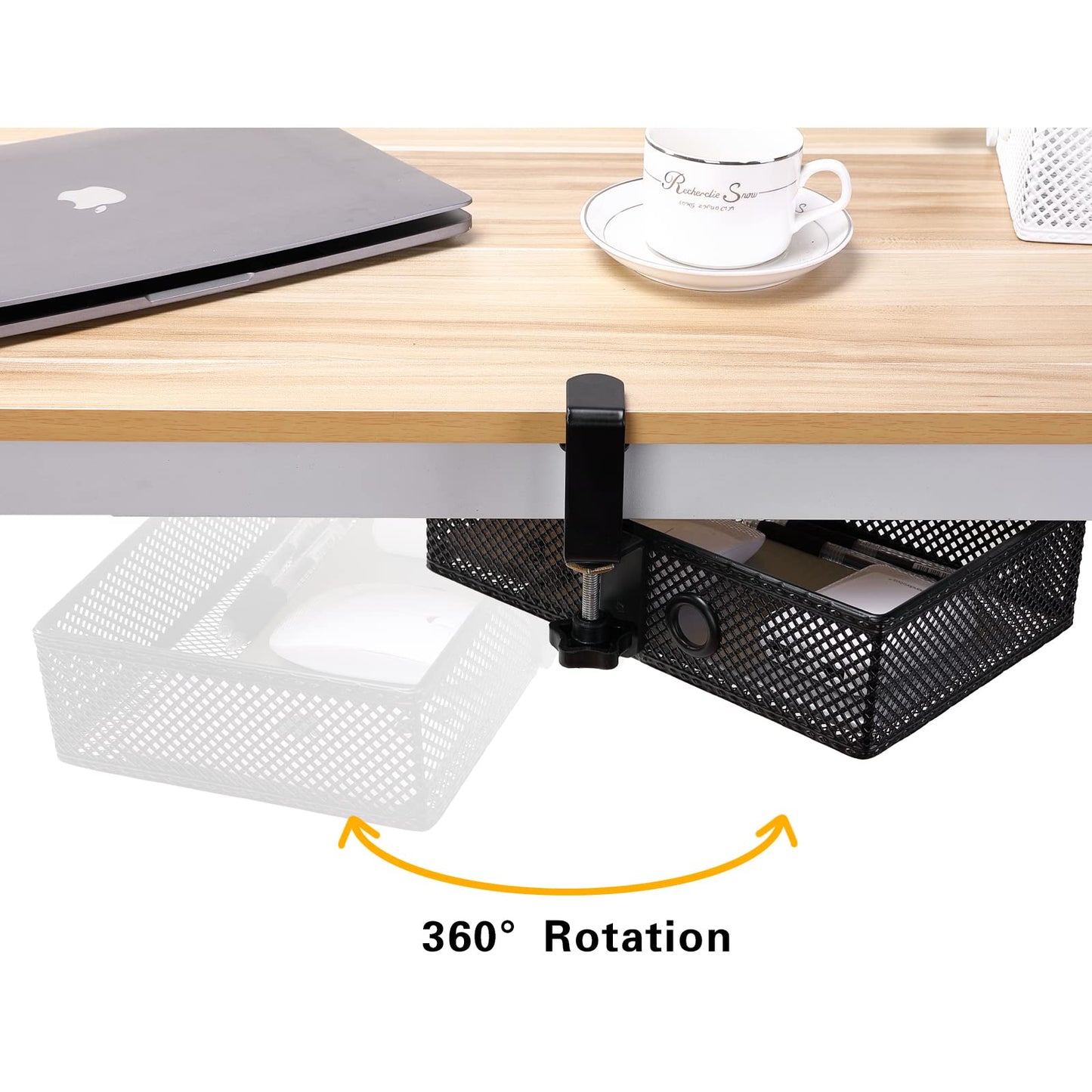 Under Desk Drawer, Clamp on Desk Organizer Hanging Desk Storage Under Table