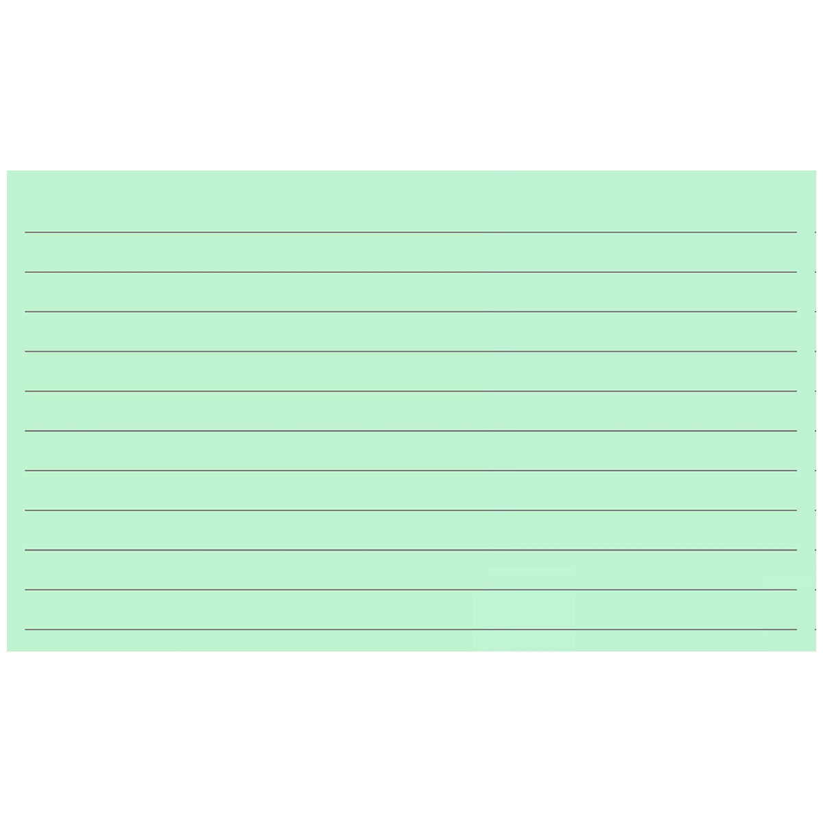 Colonial Cards: 150 Color Cardstock 3" x 5" Index Cards, Light Green, Lined Landscape Format