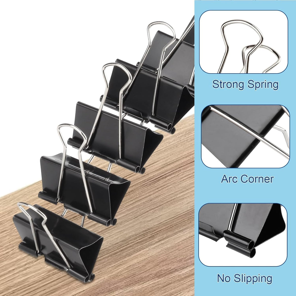 Ufmarine Extra Large Binder Clips 2 inch, (10 Pcs) Big Paper Clips for Office Supplies
