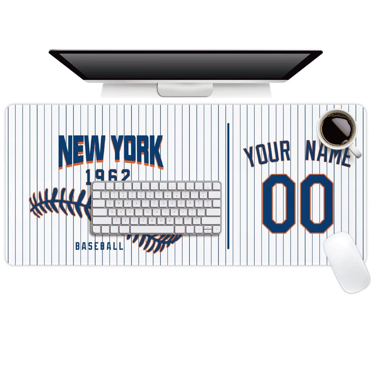 New York Mouse Pad Custom Any Name and Number Personalized Desk Pad for Men Women Youth Gifts