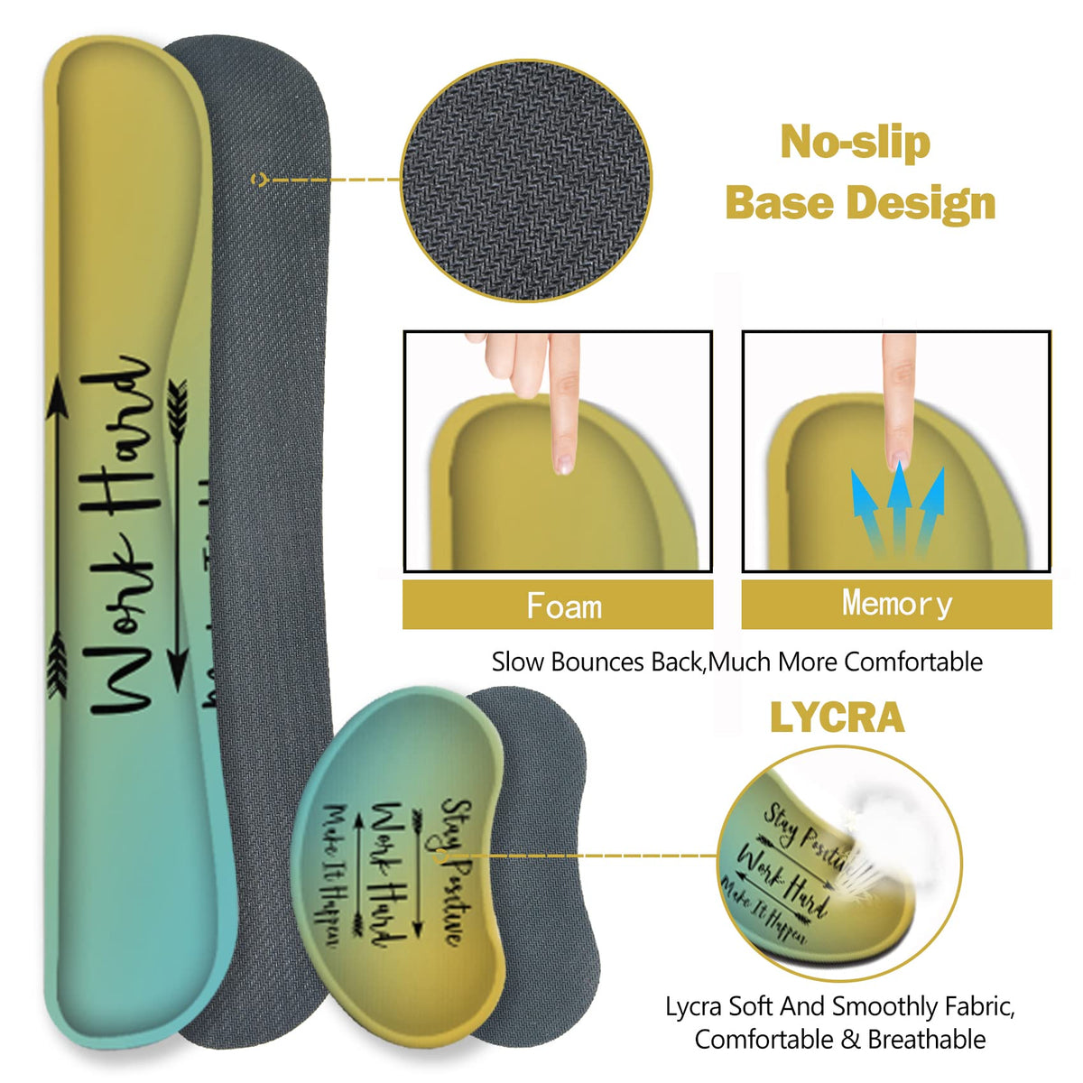 ToLuLu Extended Gaming Mouse Pad, Memory Foam Ergonomic Keyboard Mouse Wrist Rest Support Set