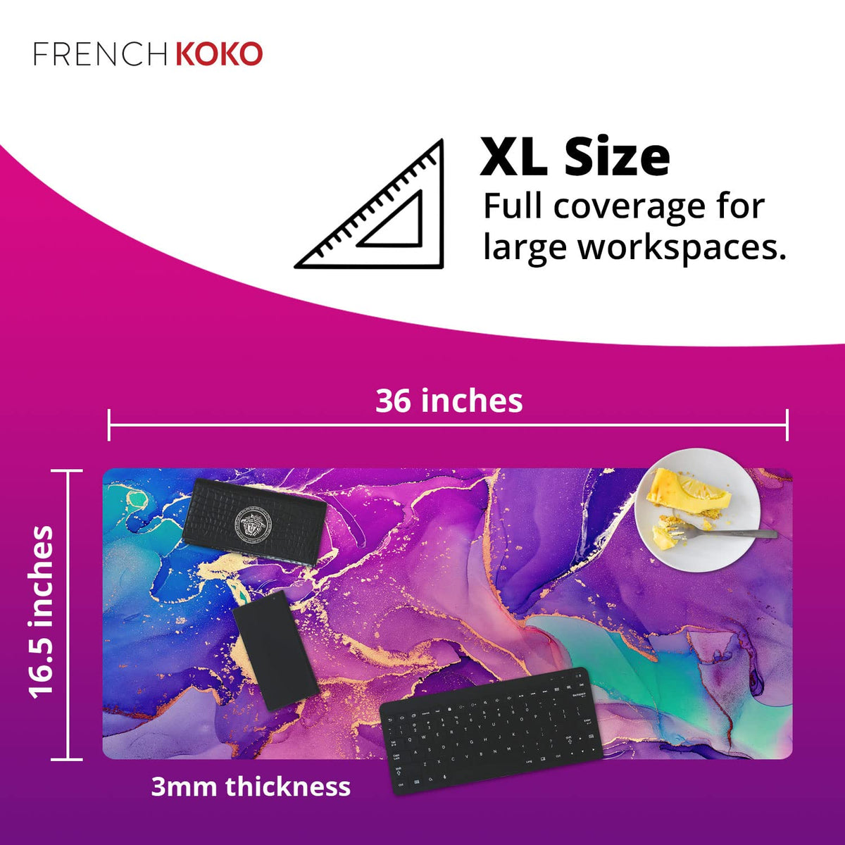 French KOKO Large Mouse Pad Desk Mat Protector Keyboard Pad Desktop Office School Essentials Decor