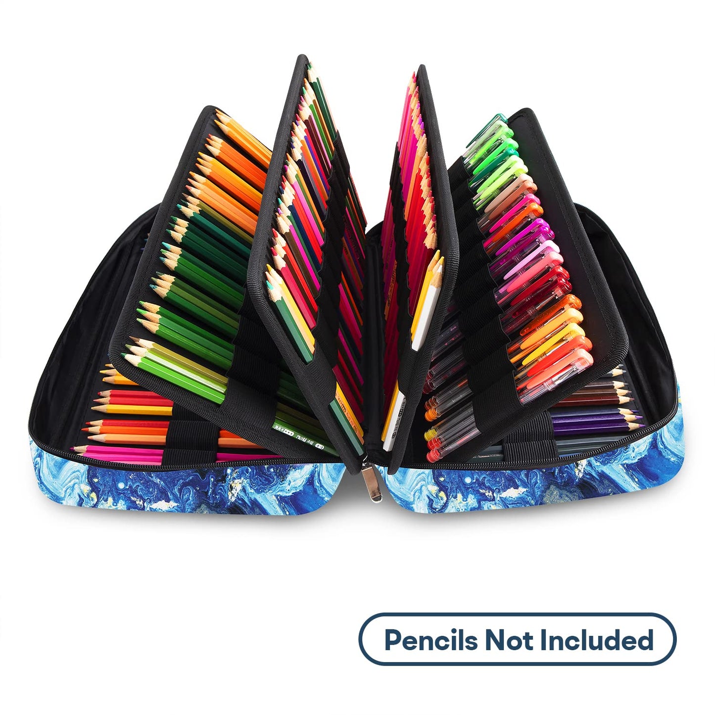 YOUSHARES Color Pencil Case 300 Slots - Oxford Colored Pencil Case with Zipper Holds 300 Colored