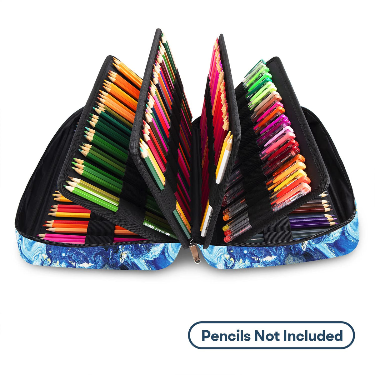 YOUSHARES Color Pencil Case 300 Slots - Oxford Colored Pencil Case with Zipper Holds 300 Colored