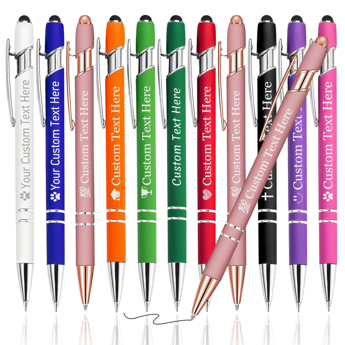 Westpearl Personalized Pen12pcs Bulk,Custom Ballpoint Pens with Engraved Business Name Message