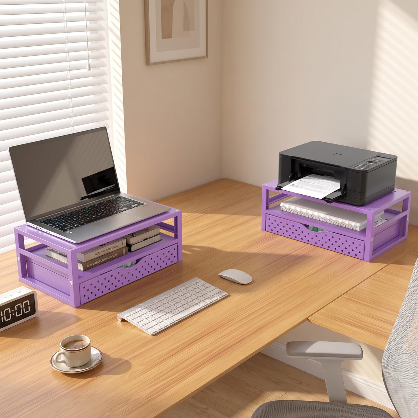 WALI Desk Organizer with Drawer，Computer Monitor Stand with Storage, Desk Organizers and