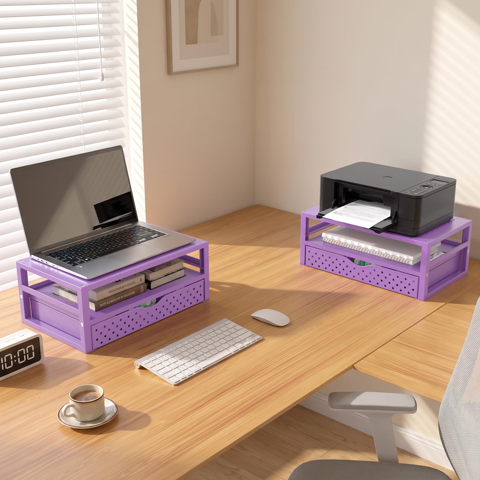 WALI Desk Organizer with Drawer，Computer Monitor Stand with Storage, Desk Organizers and
