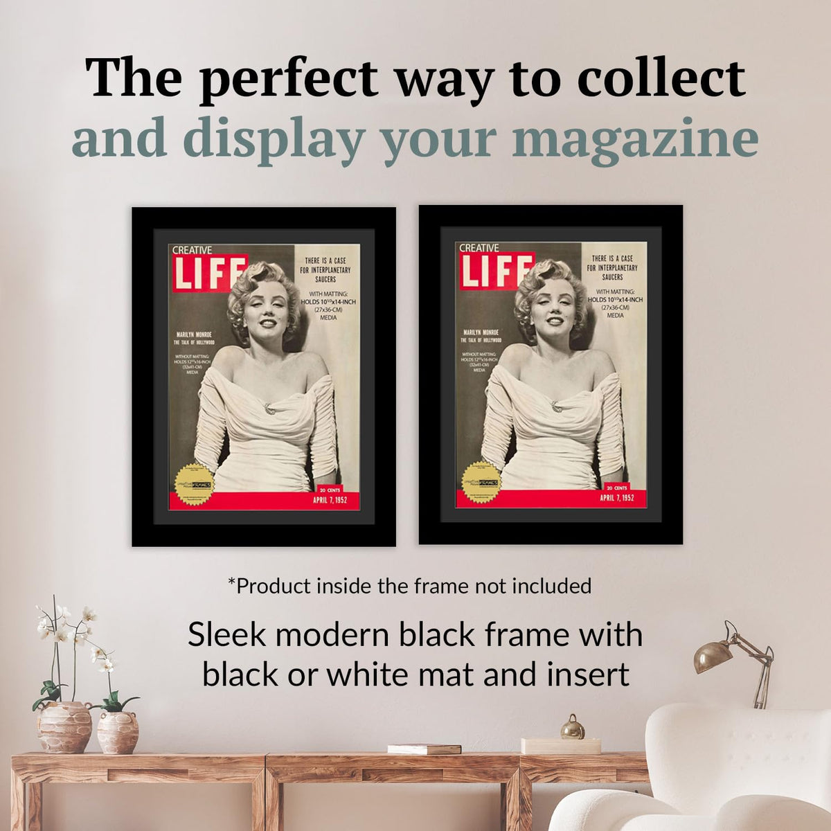 Creative Picture Frames 10.5 x 14 Magazine Frame with Full-Strength Glass, Holds Up To A 1/4" Thick