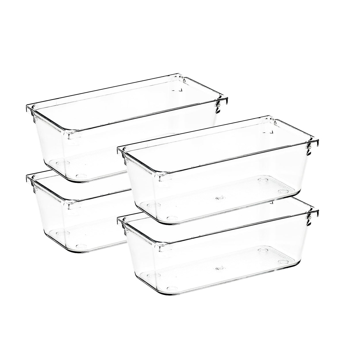 Ravinte Decor 4 Pack Drawer Organizers, 3"X 6" Clear Acrylic Storage Bins