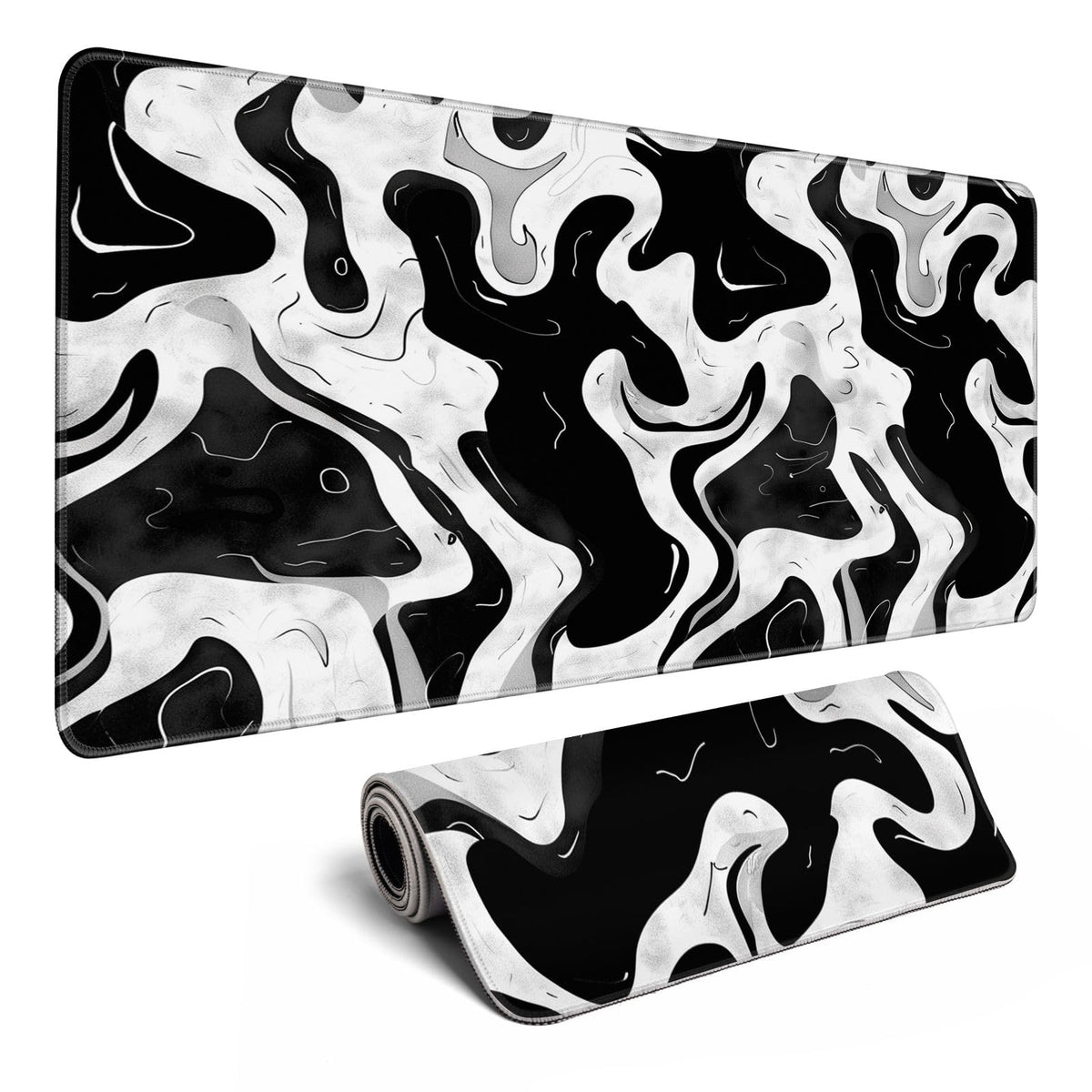 Black and White Desk Mat Mouse Pad XL Big Mousepad Gaming Large Mouse Pad Desk Pad with Stitched
