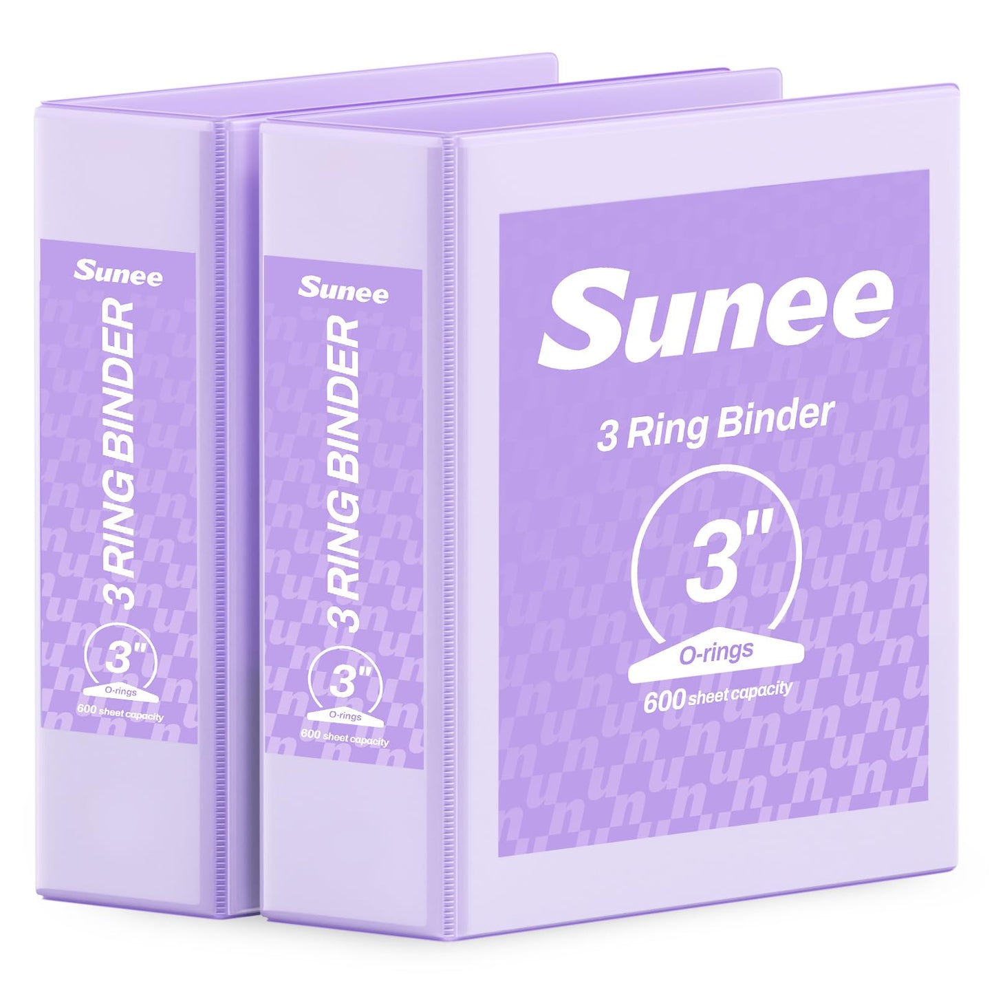 SUNEE 3 Ring Binder 1 Inch 2 Pack, Clear View Binder Three Ring PVC-Free (Fit 8.5x11 Inches) for