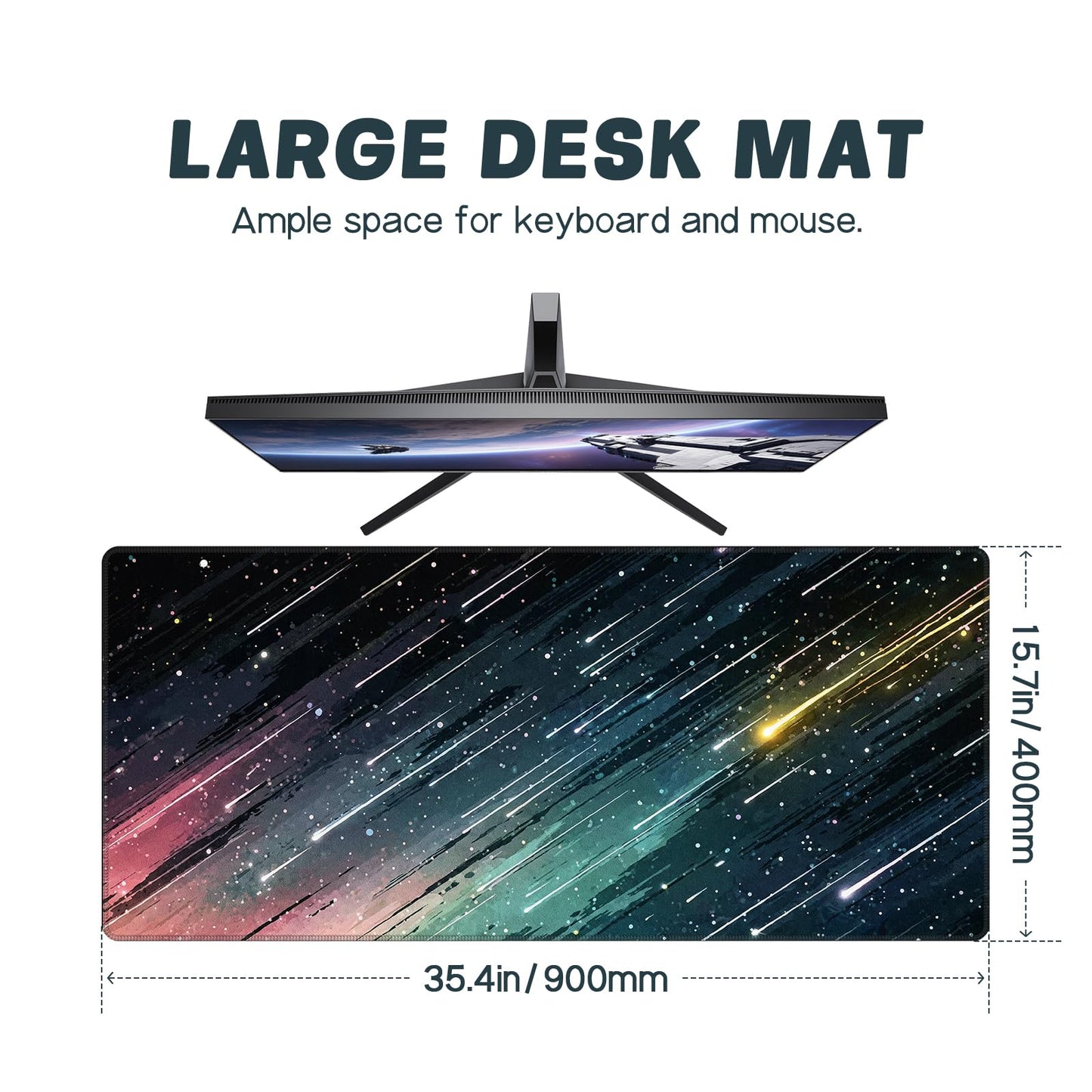 Baziabbo Cute Desk Mat,XXL Extended Large Mouse Pad,Gaming Mousepad with Stitched Edge,Non-Slip