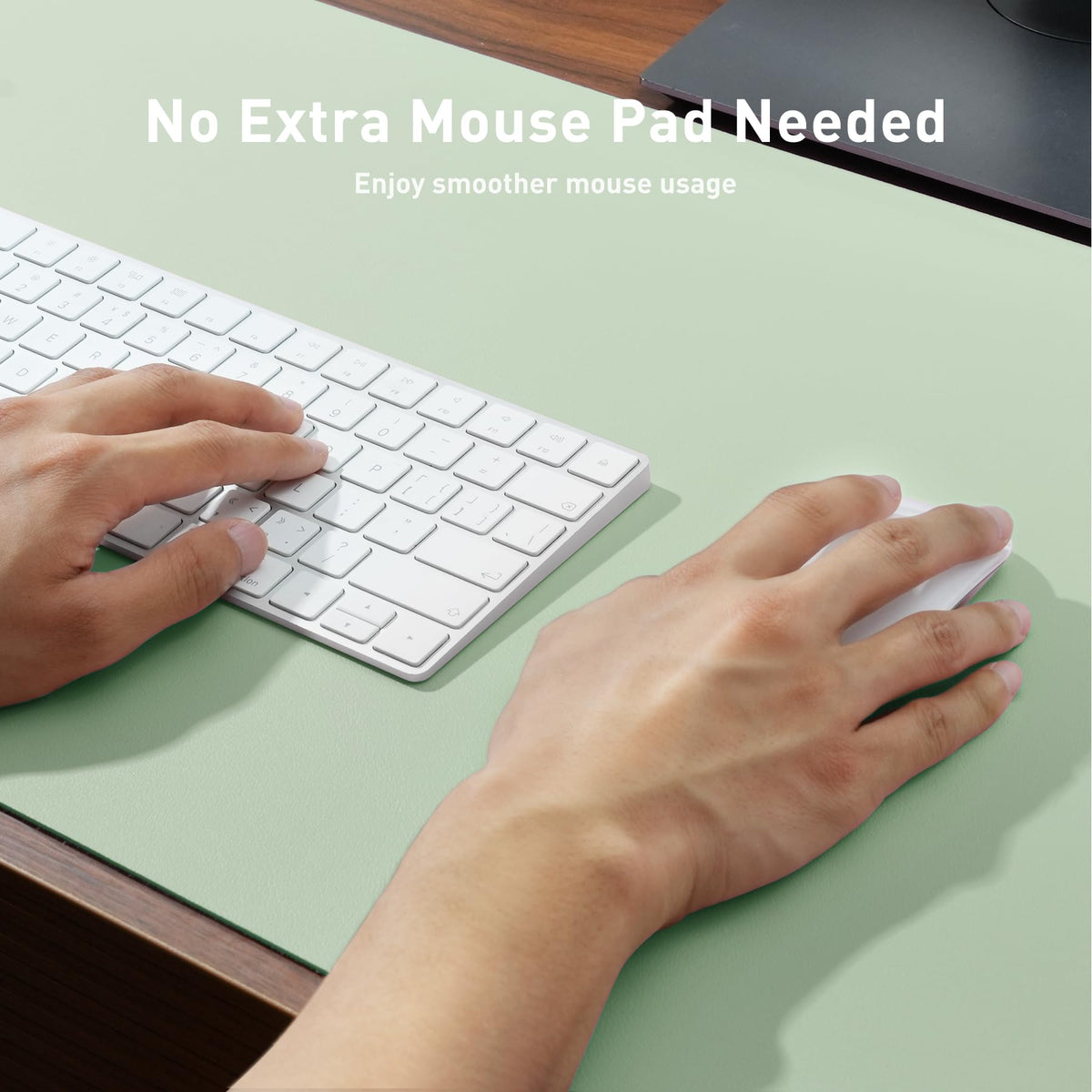 Aothia Faux Leather Desk Mat – Large Mouse Pad, Non-Slip PU Leather Blotter, Waterproof Writing