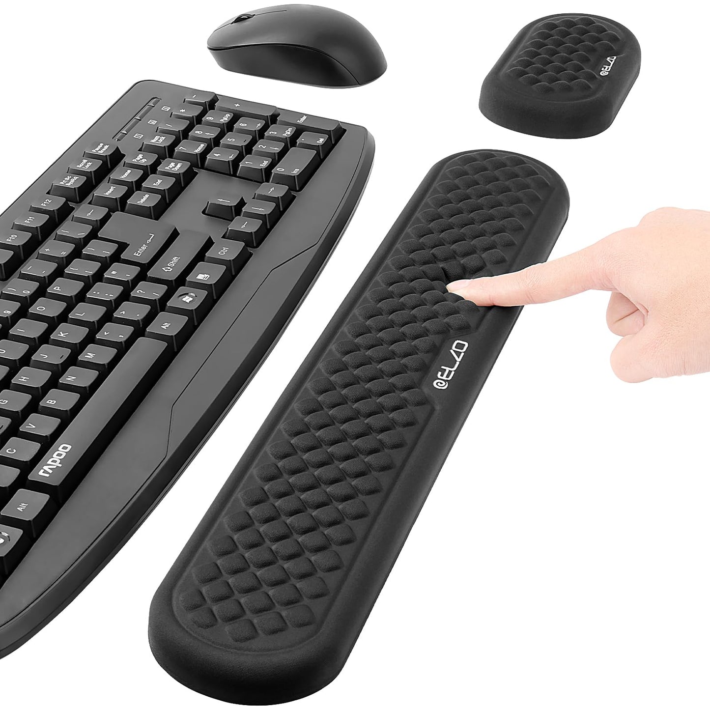 ELZO Wrist Rest for Keyboard and Mouse, Soft Memory Foam Wrist Support, Computer Ergonomic Wrist