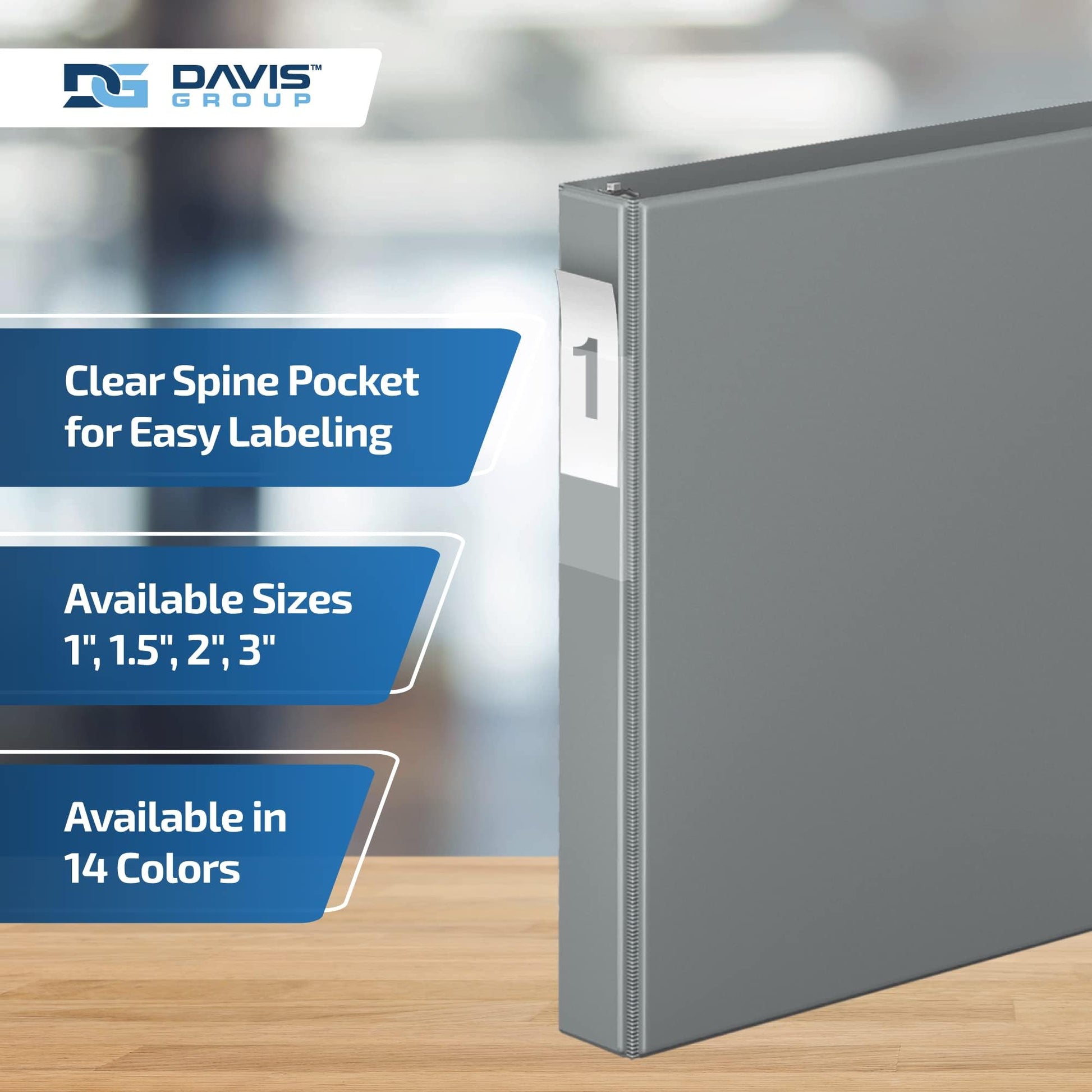 Premium Economy 3-Ring Binder, Spine Label, 1" D Rings, Gray, 6 Pack