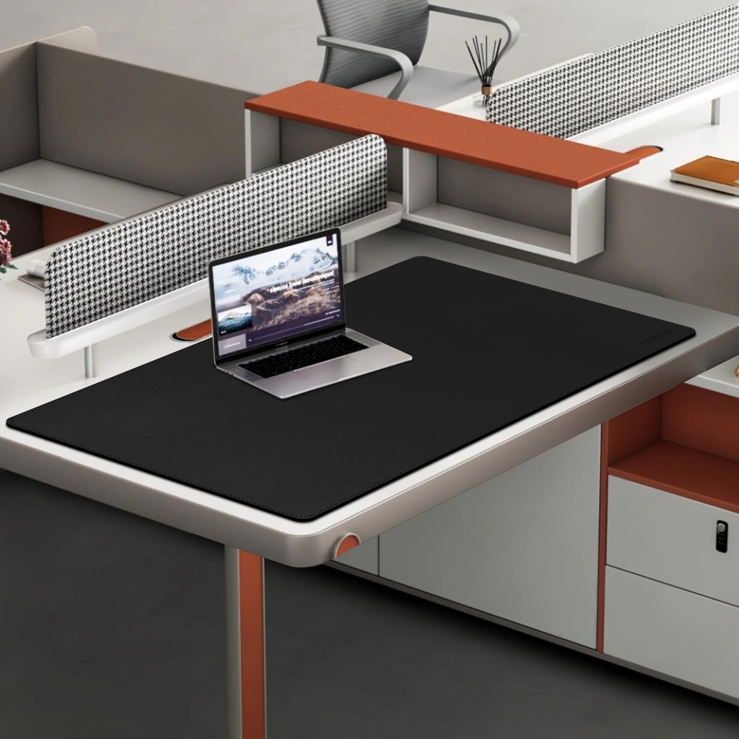 MAIDERN 40” x 24” Leather Desk Mat XL, Large Desk Pad, Reversible Cork & Leather Large Mouse pad