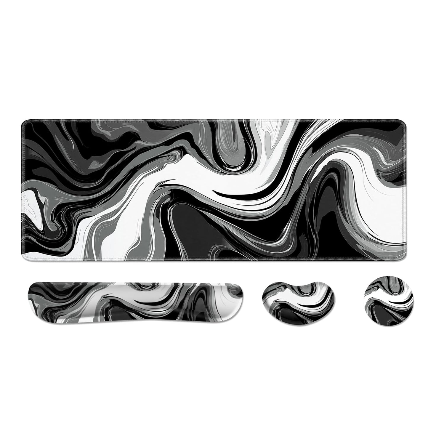 Desk Pad and Keyboard Wrist Rest, Large Mouse Pad + Keyboard Pad+Mouse Wrist Support, Non-Slip Desk