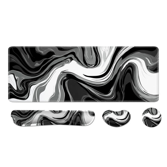 Desk Pad and Keyboard Wrist Rest, Large Mouse Pad + Keyboard Pad+Mouse Wrist Support, Non-Slip Desk