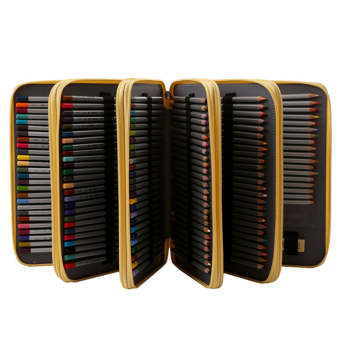 Lbxgap 250 Slots Pencil Case 5-Layer Zipped Holder w/Handle