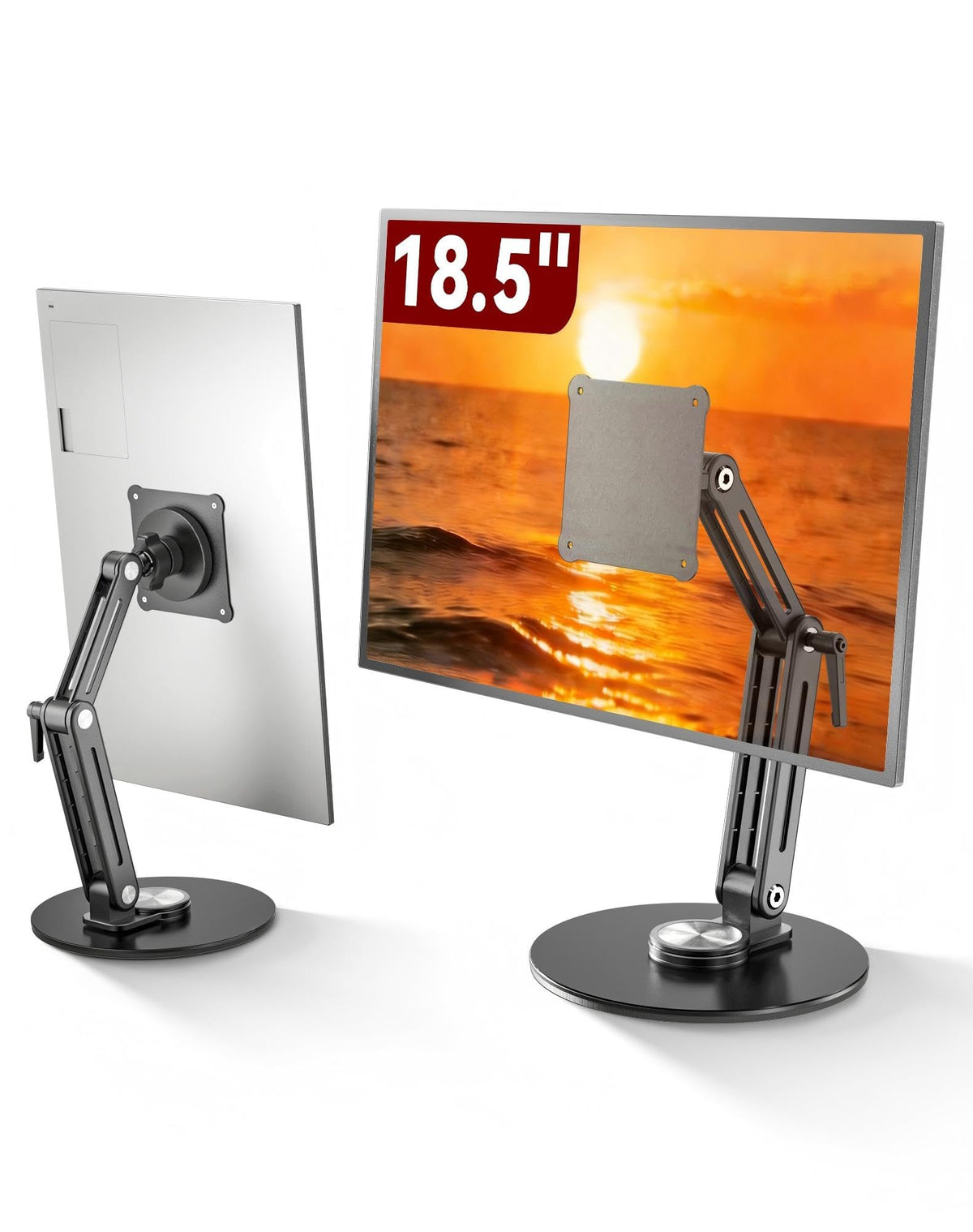 Jakeko Magnetic Portable Monitor Stand VESA Mount 75mm Travel 360° Swivel