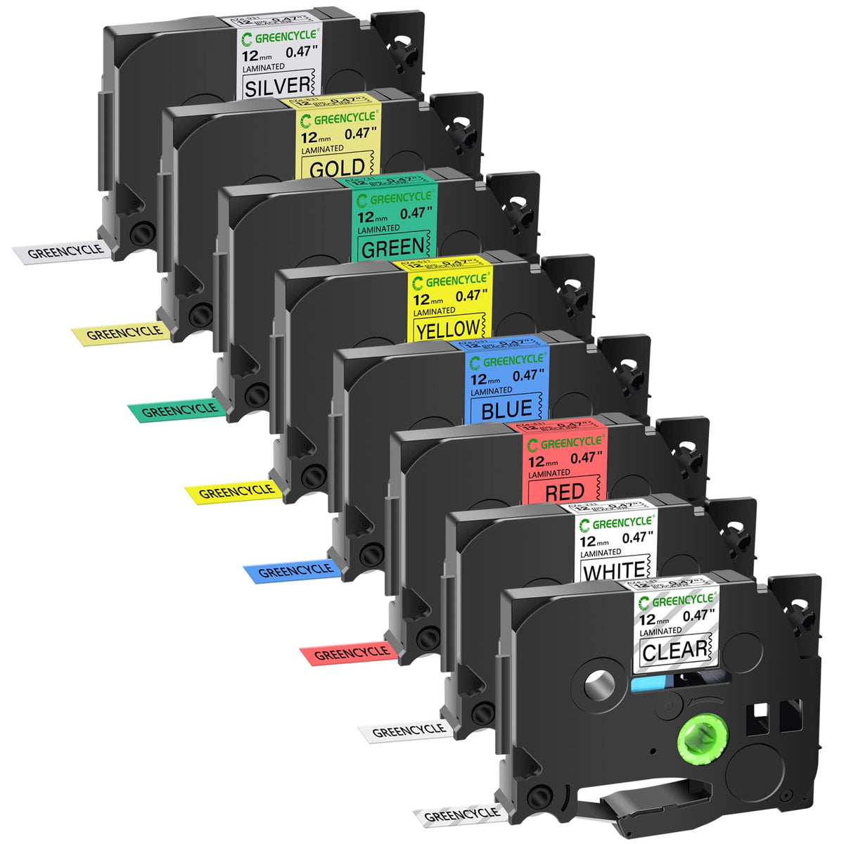 GREENCYCLE Compatible for Brother P-Touch TZe231 12mm 0.47" AZE Label Tape Cartridge Laminated
