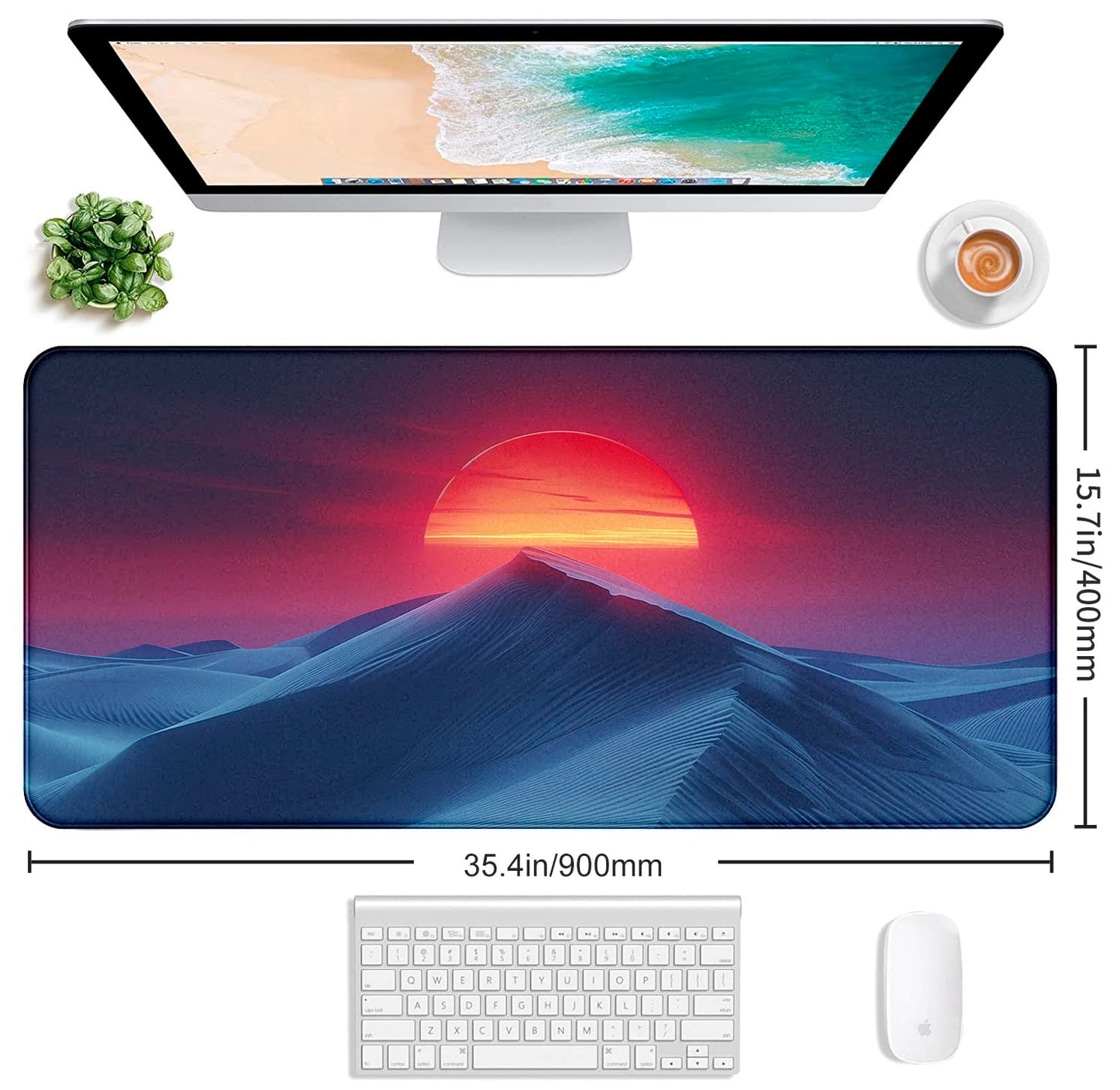 Mountain Top Scenery Mouse Pad Sunset Mountain Computer Decorative Desk Pad