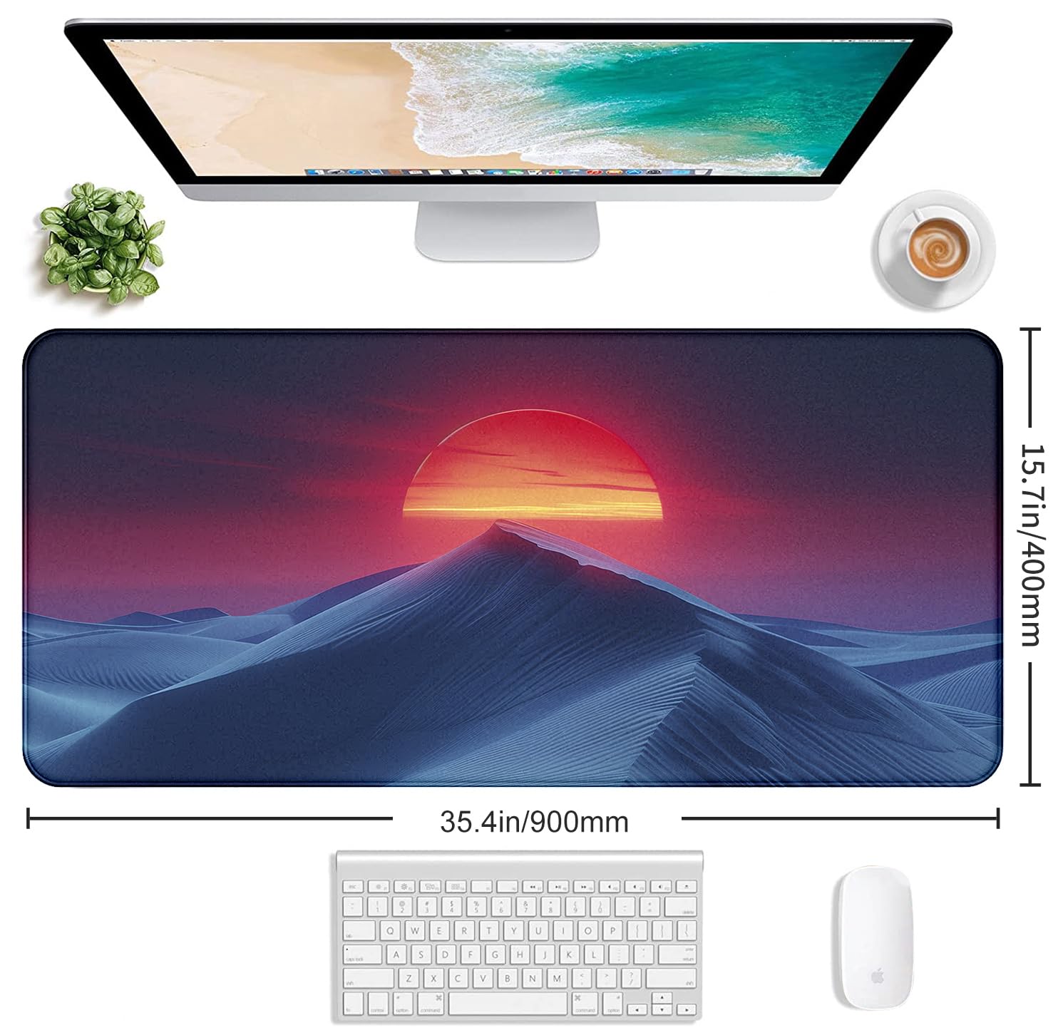 Mountain Top Scenery Mouse Pad Sunset Mountain Computer Decorative Desk Pad