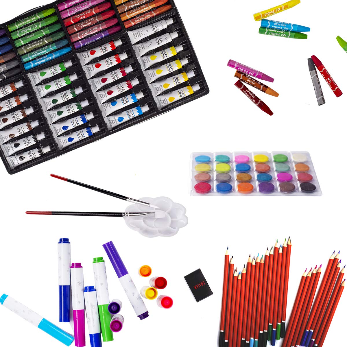 KINSPORY Art Set, 139 Pack Painting Drawing Art Supplies Kit with 2 Sketch Pads, Double Layers Art