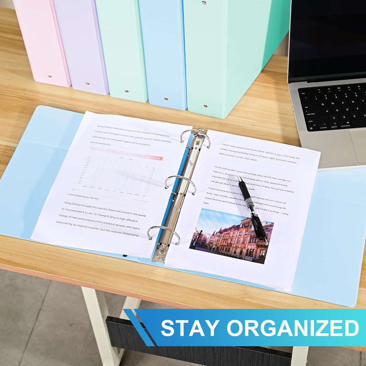 2'' 3-Ring-Binder with Pockets, 450 Sheets Capacity, 2 inch Binders fits 11" x 8.5" US Letter Size