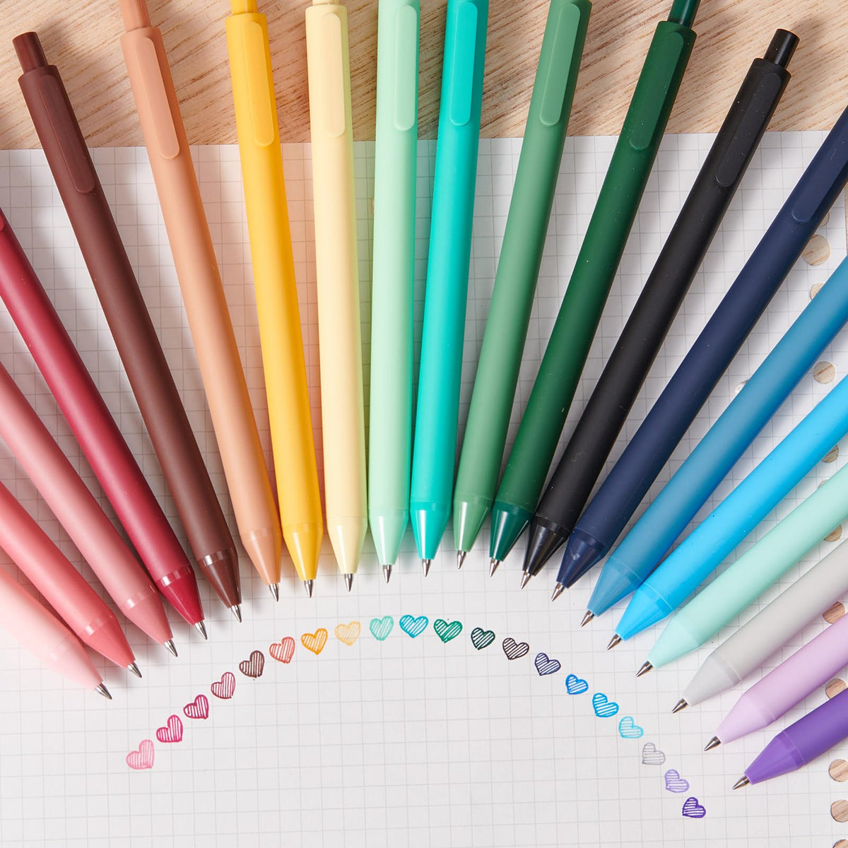 Kaco PURE Colored Gel Pens 30 Pieces Assorted Color Ink 0.5mm Fine Point