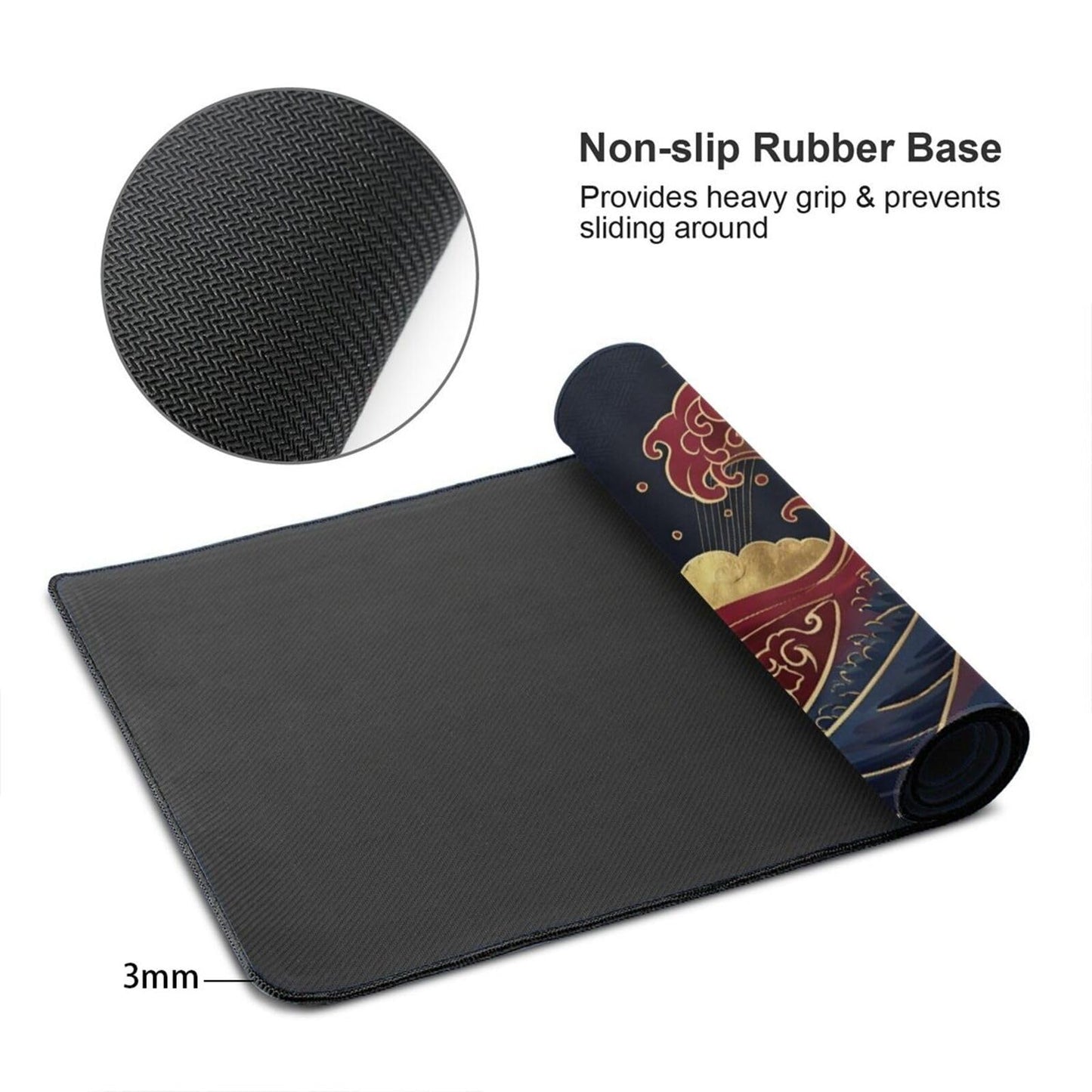 Japanese Great Wave Mouse Pad XL-Extended Gaming Desk Mat (31.5 x 15.7 in)