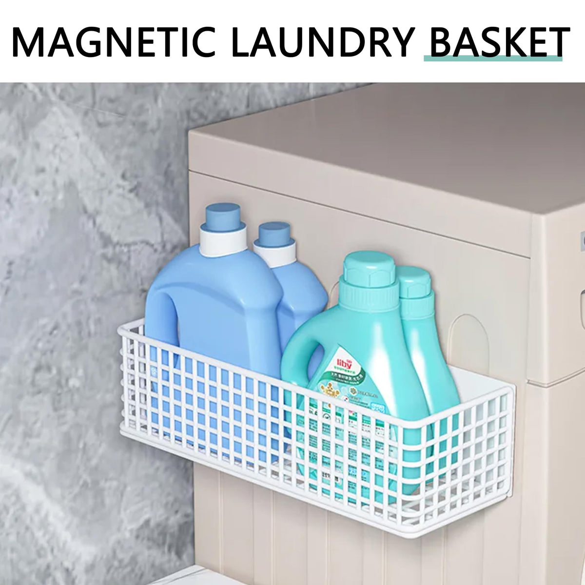 Magnetic Shelf Fridge Basket Bin for Whiteboard Washer Dryer Locker Cabinet