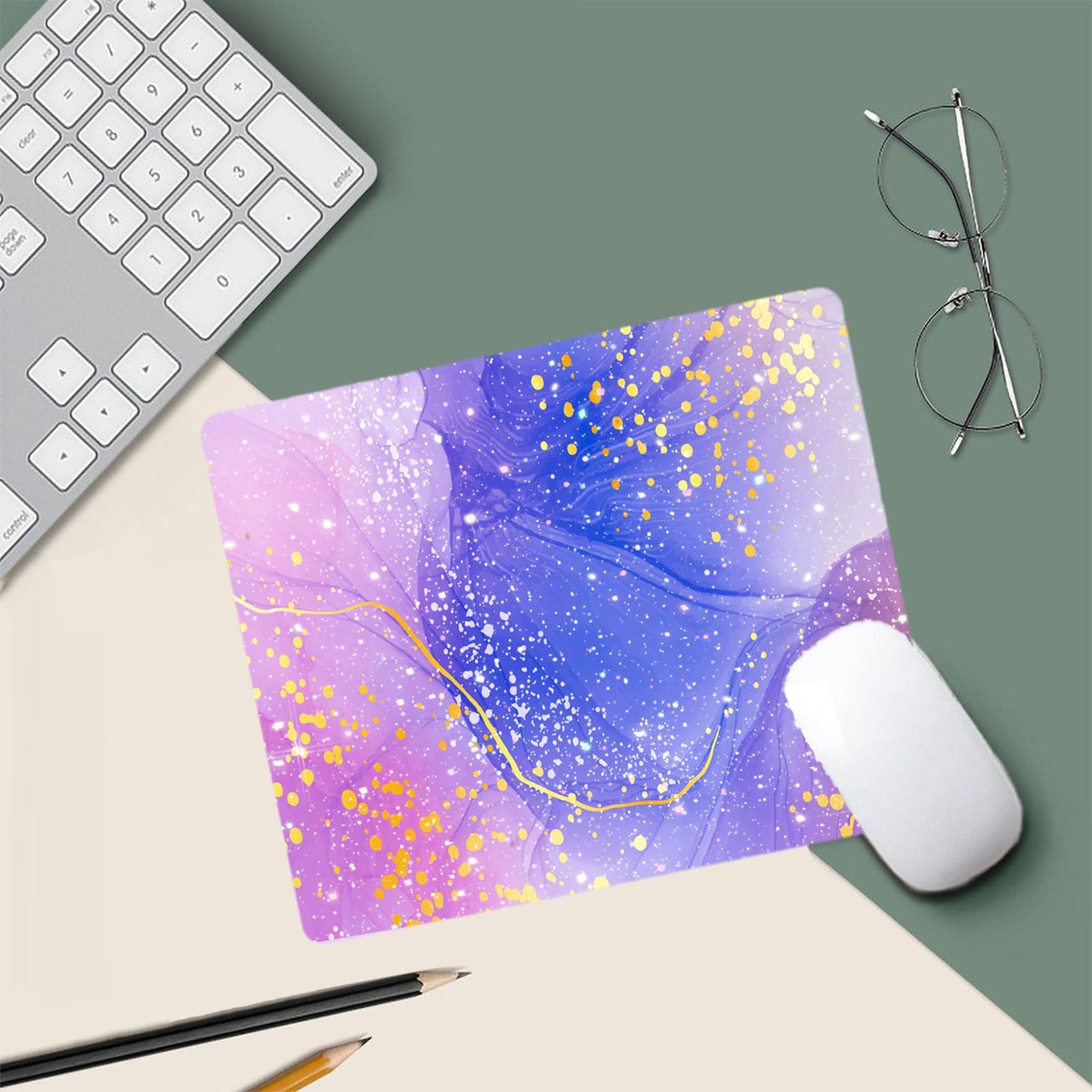 Mouse Pad Diamond Blue Glitter Sparkle Mousepad Real Bling Pink Desk Accessories Gaming Bling