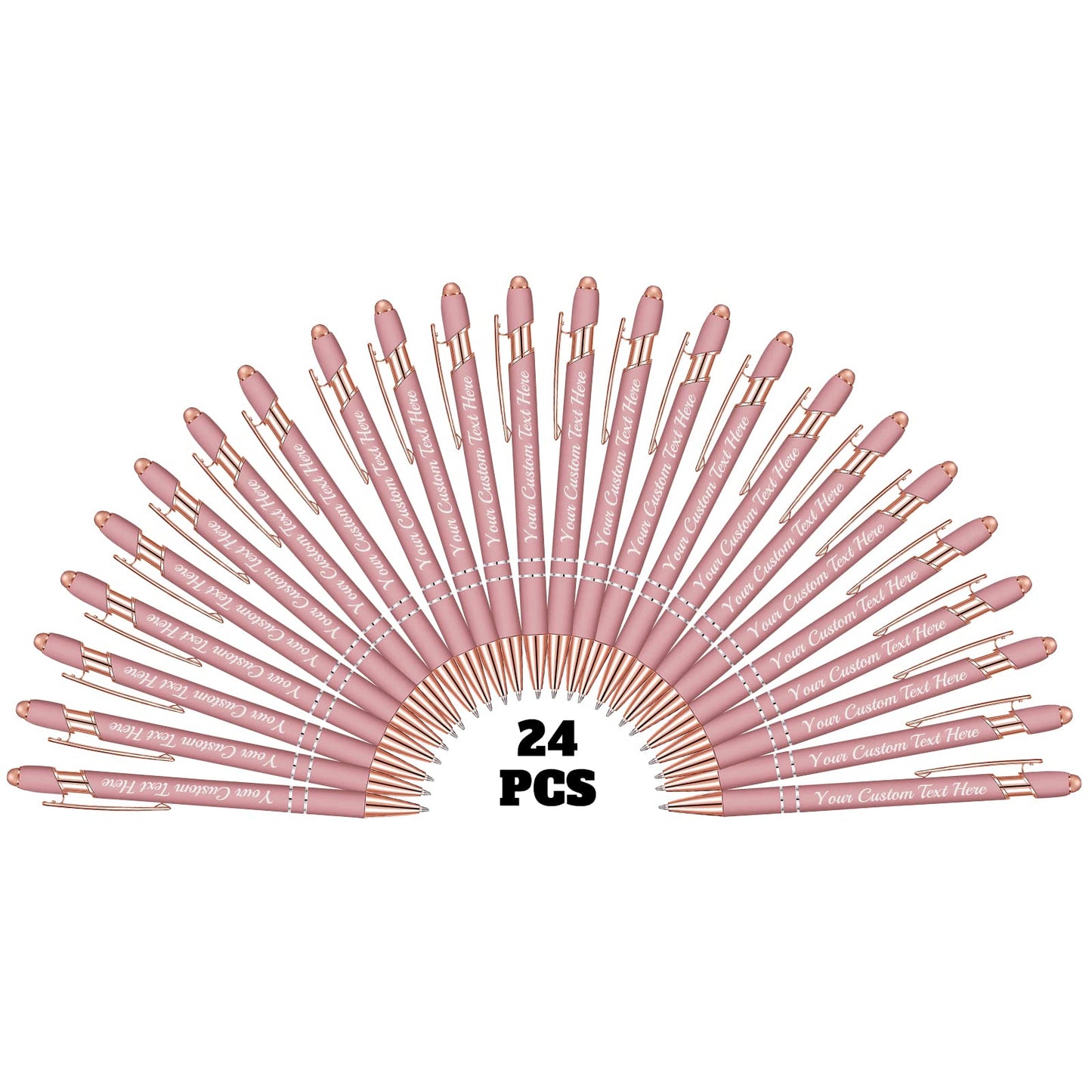 YanNanKe 24 PCS Custom Pens Personalized Bulk, Customized Engraving Ballpoint Pens with Stylus Name