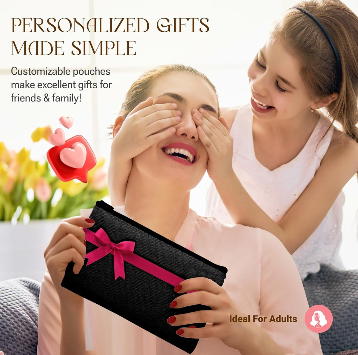 80pcs Black canvas Zipper Pouch Makeup Bags Bulk Pencil Case, Smooth Zipper