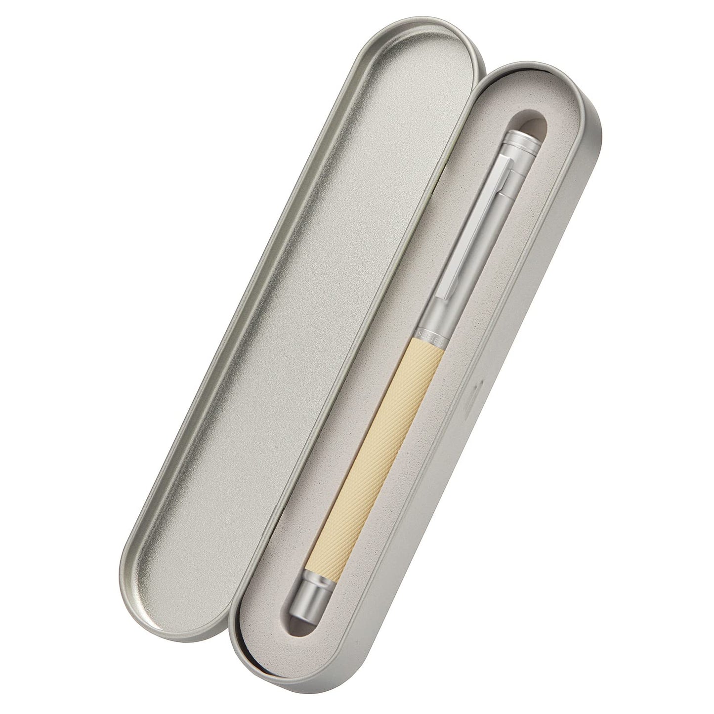Silver Birch Forest Aluminum Fountain Pen Extra Fine Nib with Converter and Metal Case Set By Asvine