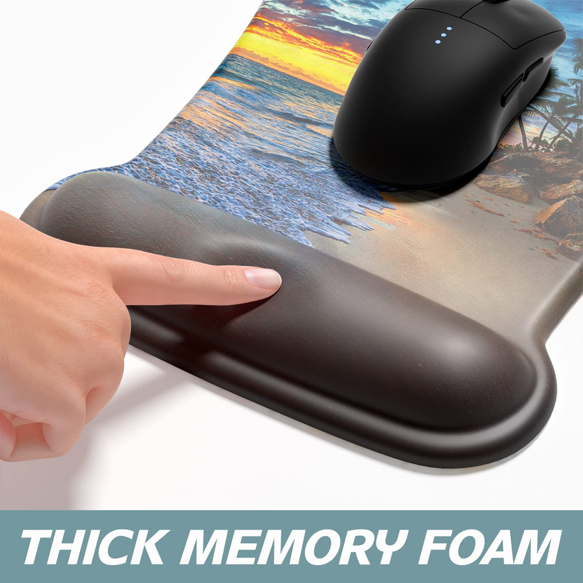 ITNRSIIET Mouse Pad Wrist Support Keyboard Wrist Rest Pad Ergonomic Mousepad Non-Slip Memory Foam