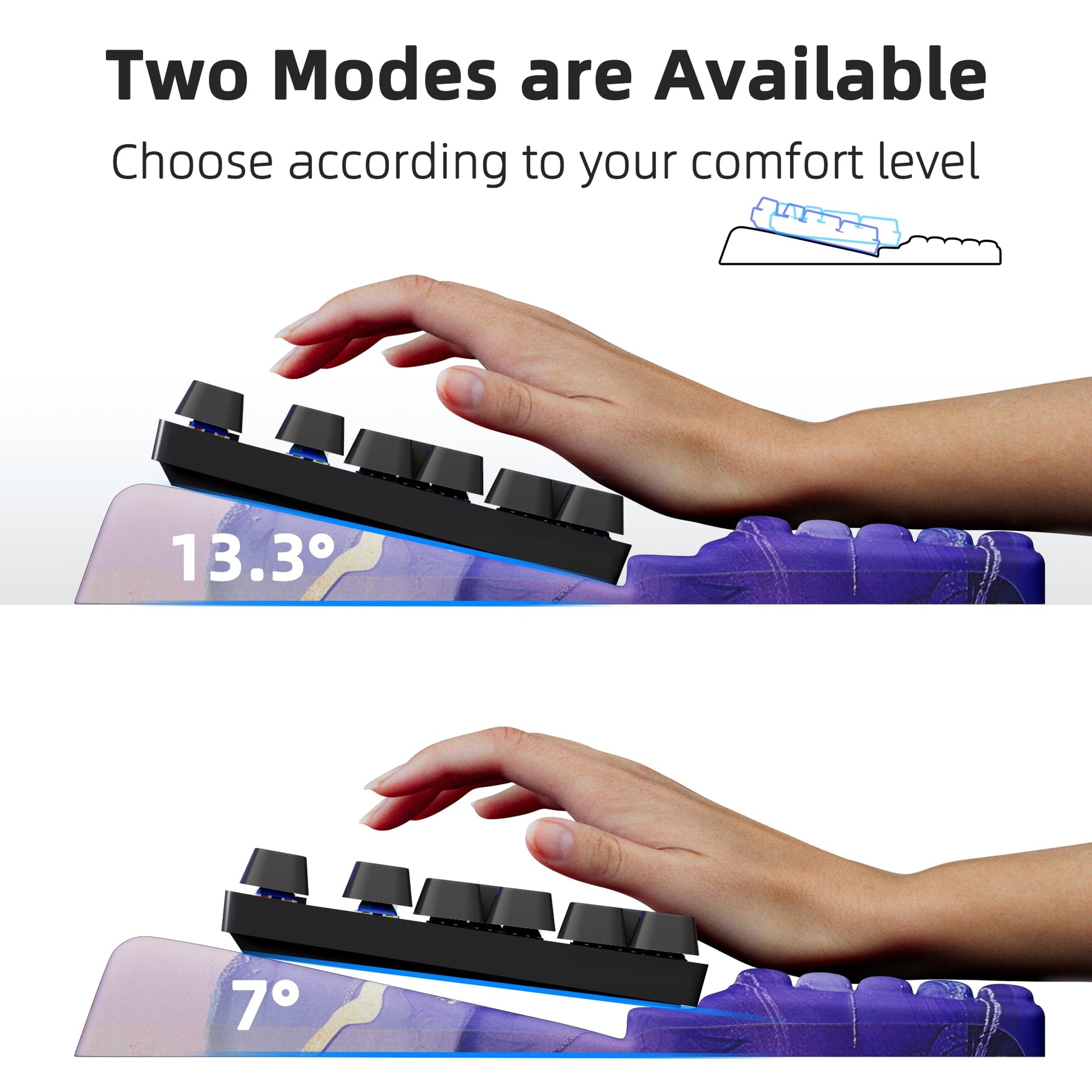 Ospelelf Computer Keyboard Stand Tilt with Wrist Rest, Comfy Ergonomic Keyboard Riser Holder for